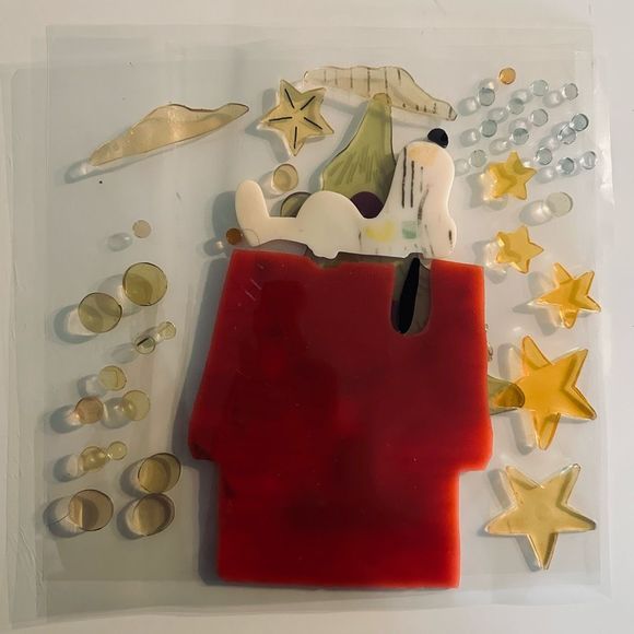 Vintage Snoopy Woodstock Christmas Window JELZ Set Of Two - Picture 7 of 14